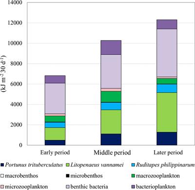 Temporal Dynamics in Energy Fluxes and Trophic Structure of a Portunus trituberculatus Polyculture Ecosystem During Different Culture Periods